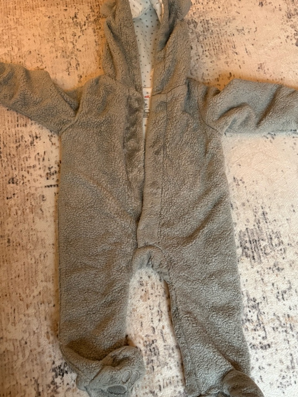 Magnetic Me Grey Plush Hooded Footed One-Piece